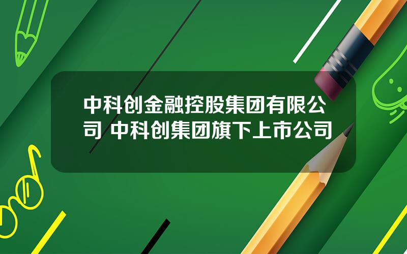 中科创金融控股集团有限公司 中科创集团旗下上市公司